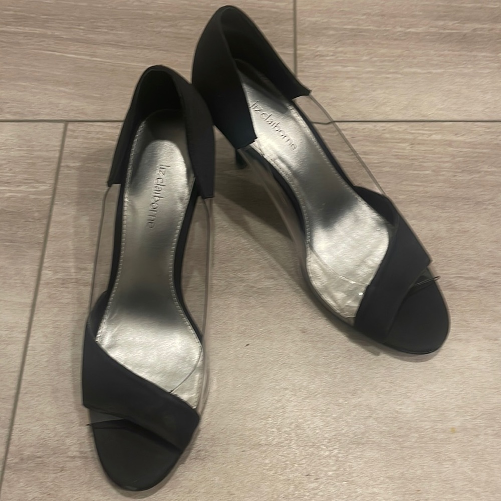 Liz Claiborne black and clear pumps. Adorable and comfy